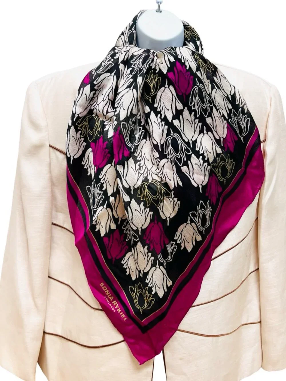 Sonia Rykiel Foulards 100% Silk Scarf Ex-Large 42